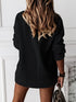 Damen PulloverLangarm V-Ausschnitt Lockere Einfarbige Pullover